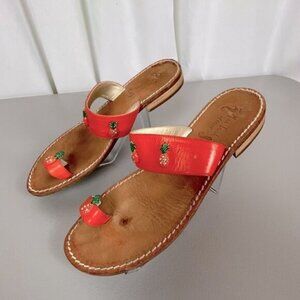 MISS TRISH OF CAPRI WOMENS SANDALS SIZE 41/8.5 ORANGE STRAP